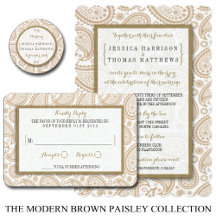 The Modern Brown Paisley Wedding Collection