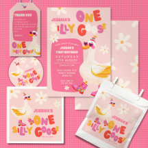 One Silly Goose Pink Summer Kids Birthday Party