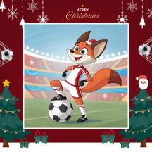 Christmas Fox Playing Football