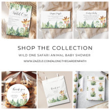 Wild One Safari Animal Giraffe Baby Shower