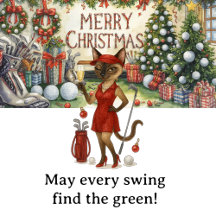 Golf Christmas themed for Cat woman Golfer
