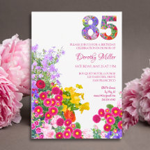 Elegant Floral Garden 85th Birthday Party Suite