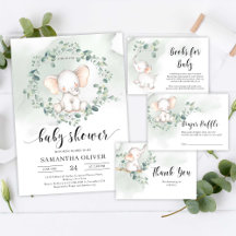 35_Little baby elephant eucalyptus set