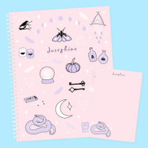 Cute Witchy Pink and Purple Stationery