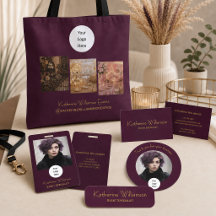 Event Planner Stylish Burgundy Business Branding 