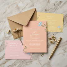 Boho Retro Floral Groovy Bold Classic Wedding