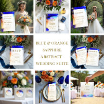 Blue & Orange Sapphire Abstract Wedding