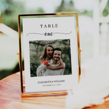 Whimsical Script Photo Table Numbers