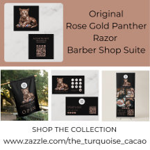 Original Rose Gold Panther Razor Barber Shop Suite