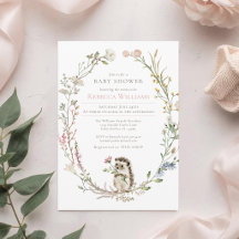 Woodland Animal Baby Shower - Wildflower Wreath 