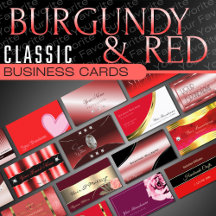 Red Burgundy Business Cards Luxury Classy Glamour