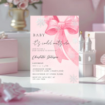 Girl's Baby Shower pine trees Winter Bow coquette