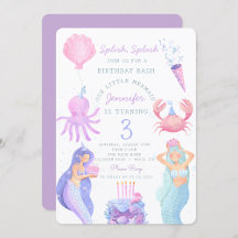 Watercolor Little Mermaid Magical Birthday Party