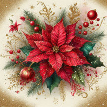 Elegant and Vintage Christmas Poinsettia