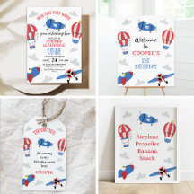 How Time Flies Plane 1st Birthday Invitation Decor