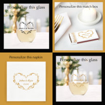 Elegant Heart With Couple's Names Wedding Keepsake