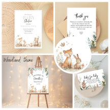 Minimalistic Woodland Theme Baby Shower