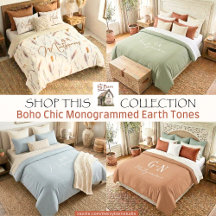 Boho Chic Monogrammed Earth Tones & Botanicals