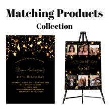 Birthday party - black with gold stars