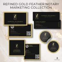 Refined Gold Feather Notary Marketing Set