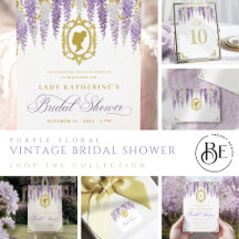 Purple Floral Vintage Bridal Shower Collection