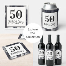 Black and white Abstract 50 Fabulous 50th Birthday