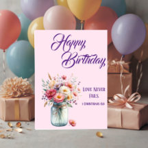 Love Never Fails Christian Birthday Greetings