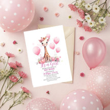 Baby Girl Giraffe Baby Shower Collection 