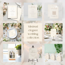 Elegant Minimal Simple Floral Off White Wedding