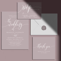 Dusty Lavender Modern Minimalist Script Wedding