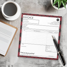 Modern Plaid Border Business Invoice Template
