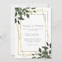 Minimalist Woodland Greenery Leaf Wedding