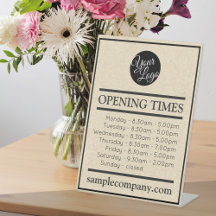 Opening Hours Business Pedestal Signs