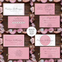 Modern Pink Peony Spa Business Suite