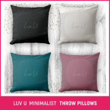 LUV U  Minimalist Scribble Throw Pillows