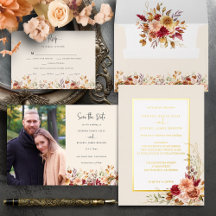 Gilded Fall Terracotta Floral Wedding Suite