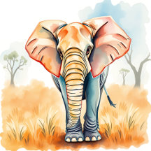 Watercolor Elephants 