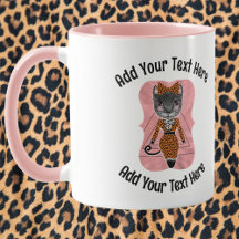 Funny Cat "Add Your Text" Coffee Mugs