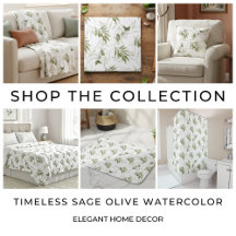 Timeless Sage Olive Watercolor Chic Home Decor