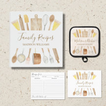 Personalized Watercolor Kitchen Cooking Utensils