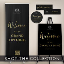 Black & Gold Grand Opening Event Decor Suite