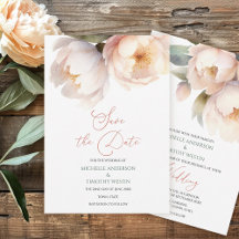 Elegant Blush Peony Watercolor Floral Wedding