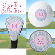 Pink and Blue Flowers Custom Monogram Sports Gear