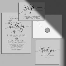 Soft Gray Modern Minimalist Script Wedding