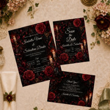 Gothic Candlelit Rose Wedding