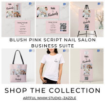 Blush Pink typography photo logo nail business