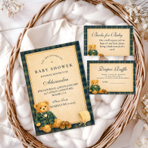 Elegant Preppy Teddy Bear Baby Shower