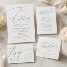 Sage Green The Wedding Letterpress Wedding Set