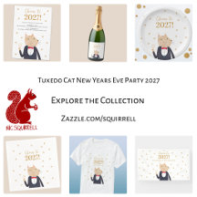 Cat in a Tuxedo New Year's Eve Party Celebration