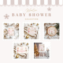 Pink Christmas Collage Baby Shower